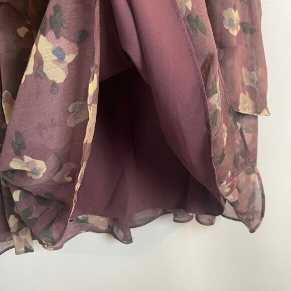 Lauren Ralph Lauren Floral Crinkle Georgette Purple Skirt Size 14W NWT - Picture 7 of 10